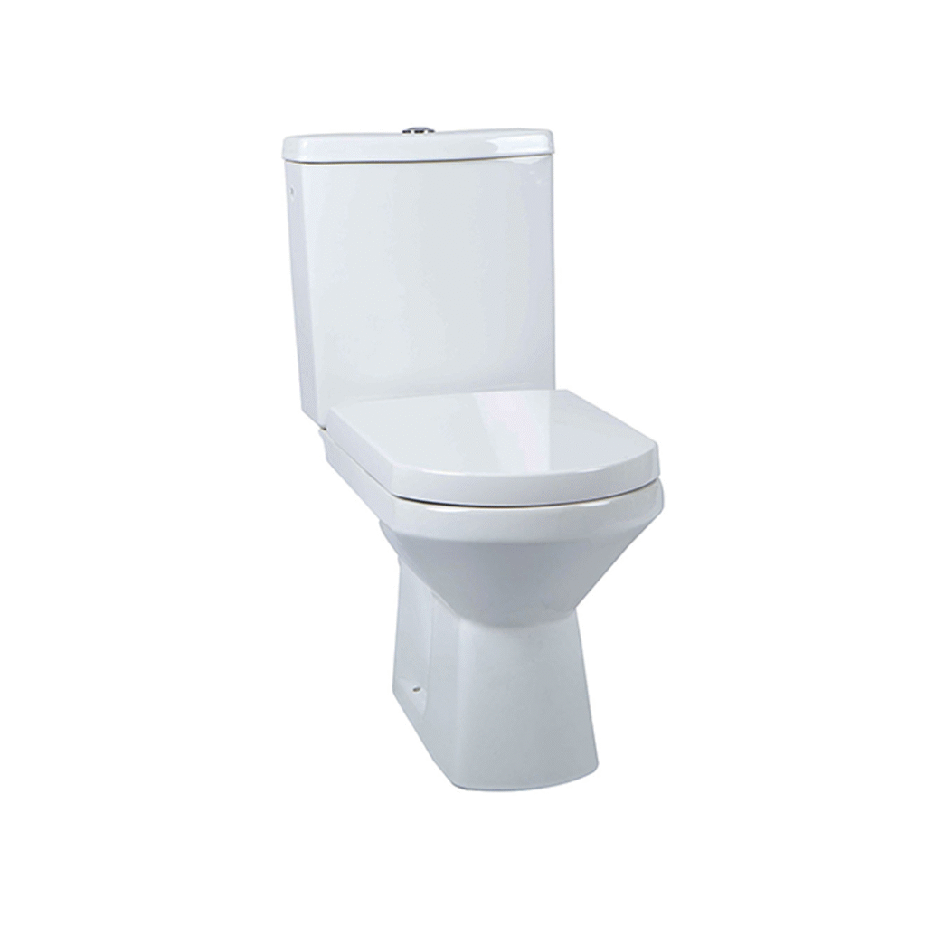 WC complet Yveline Orca blanc monobloc — toilettes design avec double chasse d'eau économe
