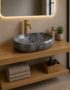 Vasque marbre ovale - Vasque à poser marbre ovale 600x400 JARKO finition polie — design luxe pour salle de bain