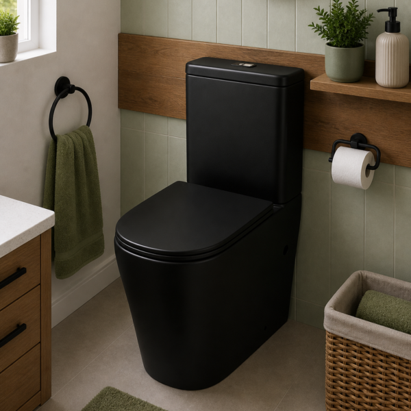 WC carré noir TESSO P1101N - Design moderne