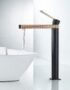 Mitigeur lavabo haut bronze noir Muse design cascade bicolore pour vasque à poser
