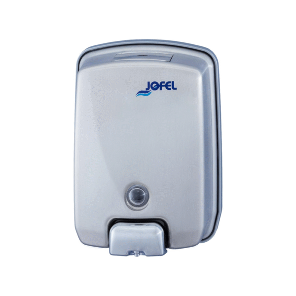 Distributeur de savon liquide inox Jofel professionnel mural capacité 1 litre design moderne
