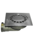 Siphon de cour coudé Sanili 15x15 en laiton et acier inoxydable avec grille carrée amovible pour drainage efficace