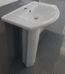 Lavabo avec colonne 65cm blanc Yveline Odyssée en céramique pour salle de bain