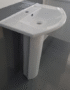 Lavabo avec colonne 65cm blanc Yveline Odyssée en céramique pour salle de bain