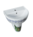 Lavabo enfant 45cm avec colonne bébé Yumurcak blanc céramique hauteur 60cm pour salle de bain familiale