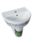 Lavabo enfant 45cm avec colonne bébé Yumurcak blanc céramique hauteur 60cm pour salle de bain familiale