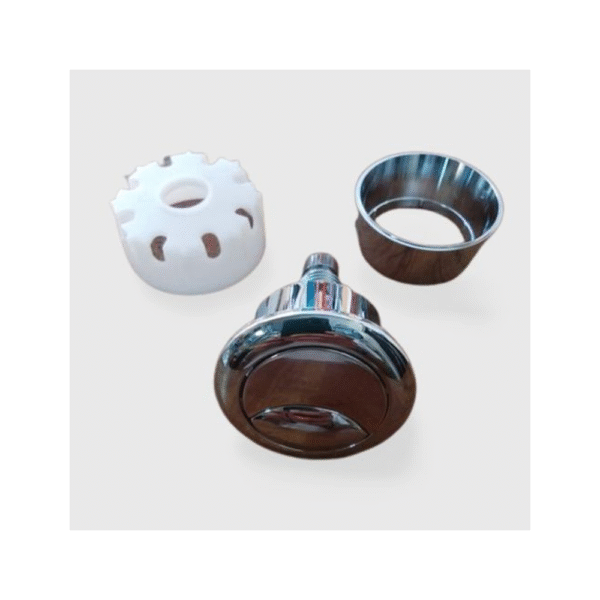 Bouton poussoir double sans câble K1003 Clemed finition chrome pour WC