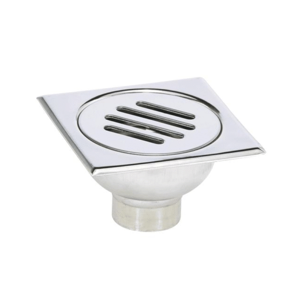 Siphon de cour (10x10cm) Chrome