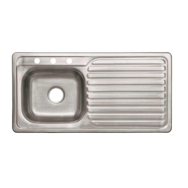 évier encastré sanivy - Évier encastré Sanivy 100x50 cm en acier inoxydable avec égouttoir intégré