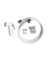 Shattafa blanc Silver professionnel avec mitigeur chaude-froide intégré, finition blanche brillante pour salle de bain moderne