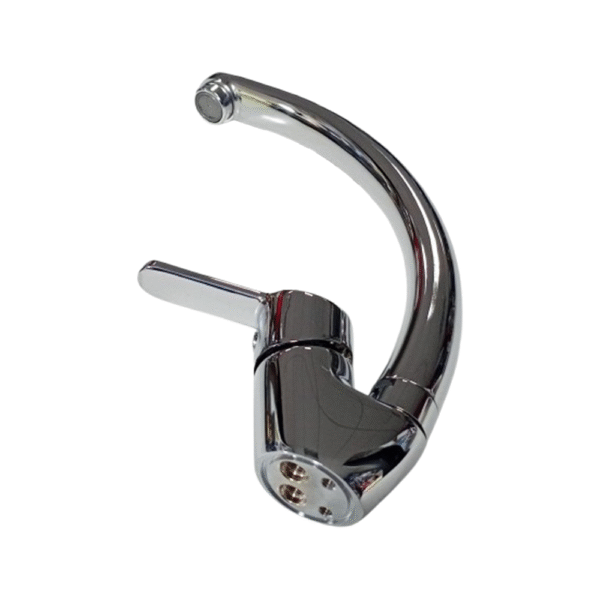 Mitigeur de cuisine Elite Sanivy chromé brillant avec levier monocommande ergonomique et finition professionnelle