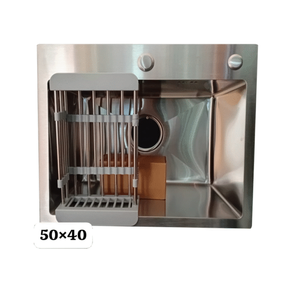 évier avec mitigeur Sanili - Évier avec mitigeur Sanili 50x40 cm finition satinée acier inoxydable