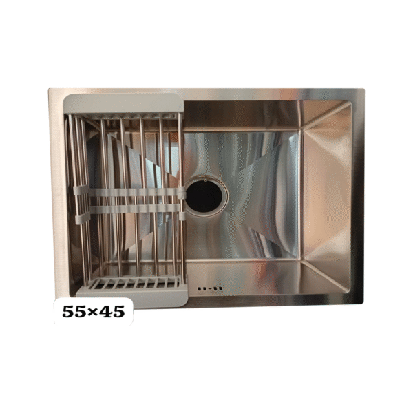 évier sous-plan Sanili 55x45 - Évier sous-plan Sanili 55x45 cm satiné en acier inoxydable pour cuisine moderne