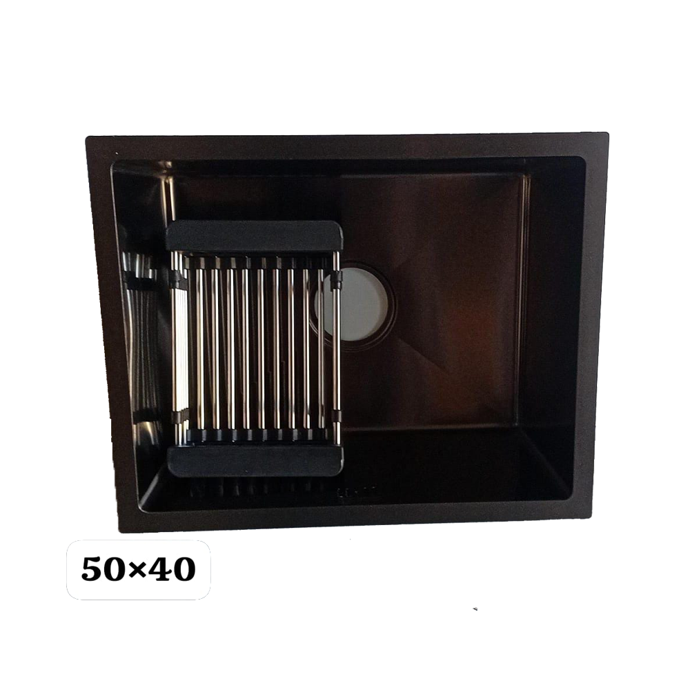 livier 7 Évier 50×40 sous plan noir sanili – Image 1