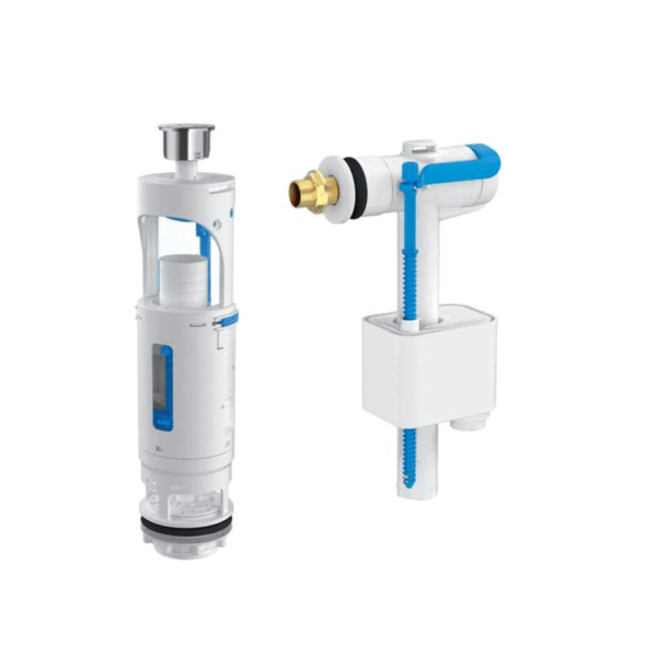 Mécanisme poussoir Roca double chasse avec boutons et flotteur pour réservoir WC