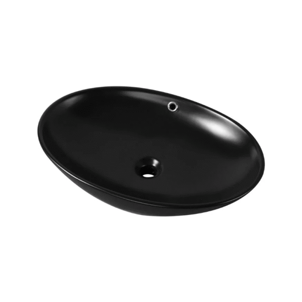 Vasque A Poser Oval Noir Mat 480 X 330 X 140