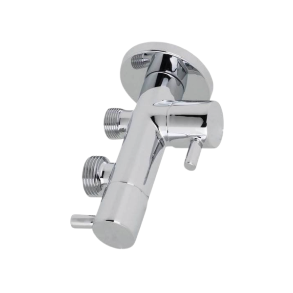 Robinet equerre double 1/2×3/8 gebomed GE12800