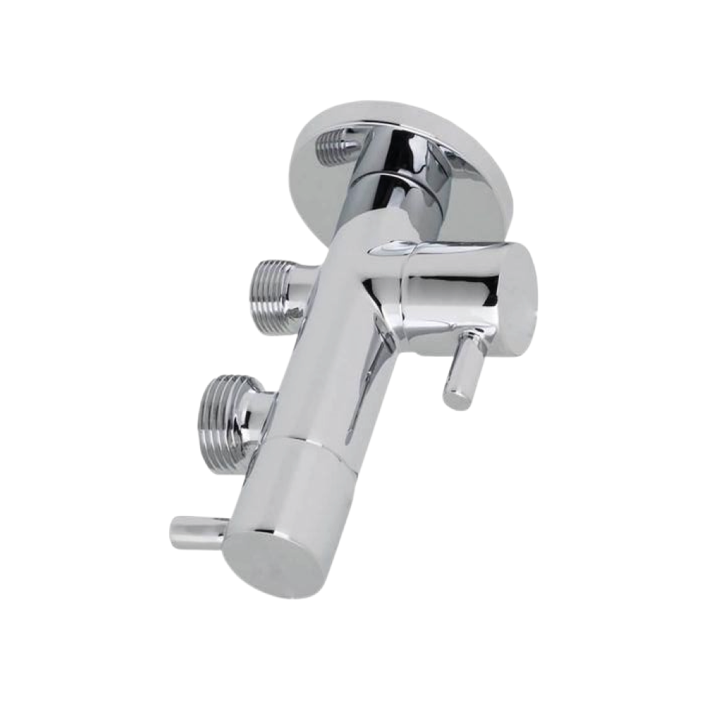 6 Robinet equerre double 1/2×3/8 gebomed GE12800 – Image 1