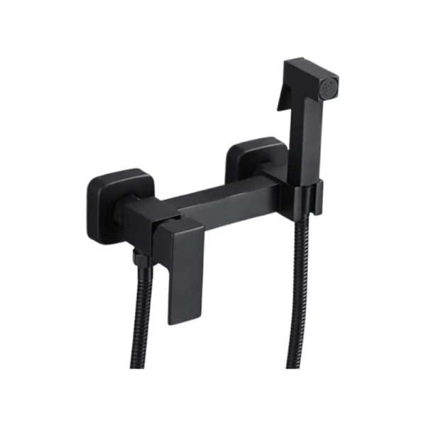 Mitigeur + Shattaf Wc Noir Gebomed A4001sb Carre