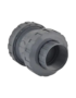Clapet PVC pression 63 mm Pimtas gris clair vue de face avec filetage et corps de soupape