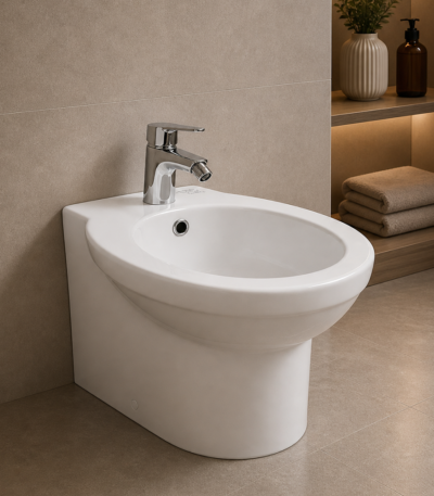 Bidet suspendu blanc Iceberg design moderne céramique sanitaire professionnelle