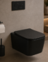 Bidet suspendu Serena noir premium avec finition mat résistante aux traces, design moderne pour salle de bain