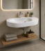 Vasque 65x40 blanc Diamond Va-901 vue de face pour salle de bains professionnelle