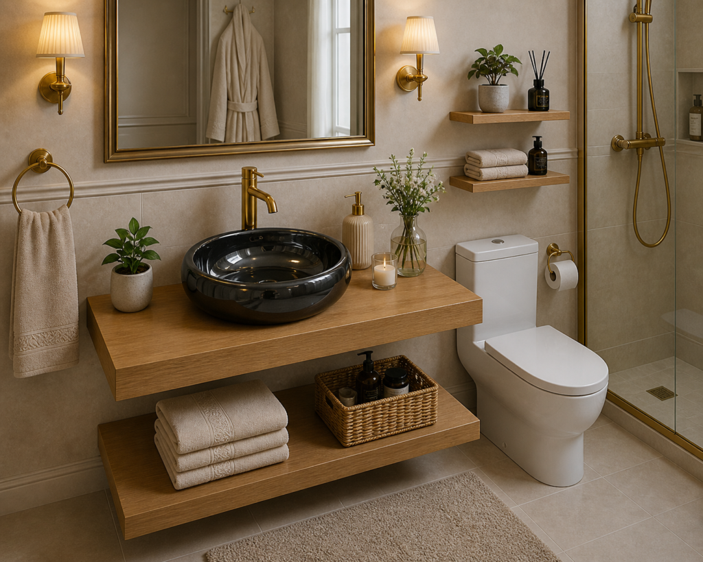 Vasque ronde noire 100 cm CBK design épuré pour salle de bains