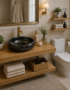 Vasque ronde noire 100 cm CBK design épuré pour salle de bains