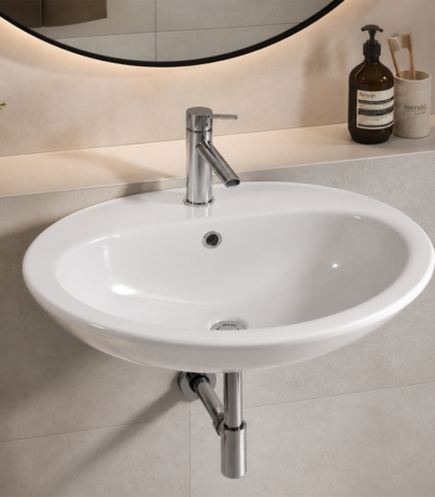 Vasque Roca Rodeo design blanc – sanitaire professionnel pour salle de bain au Maroc
