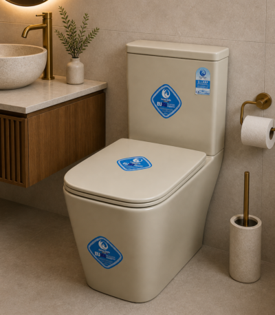 WC complet Aqua Spin Kaki 67a8mk — sanitaire professionnel couleur kaki avec réservoir et kit fixation
