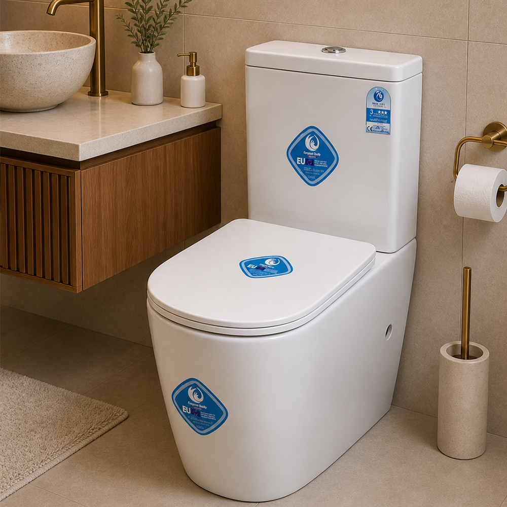 WC complet Aqua Spin rond 87a8gw blanc sanitaire bidet à poser économie d'eau