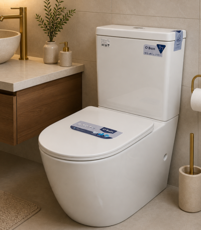 WC complet blanc ovale Btw Moon réf. 1831 — sanitaire professionnel à poser qualité Maroc