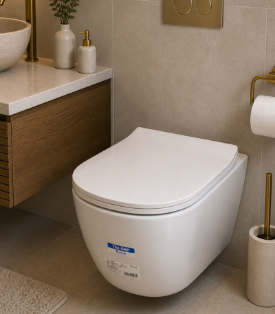 WC suspendu Gap - WC complet suspendu Gap blanc avec abattant silencieux pour salle de bain moderne