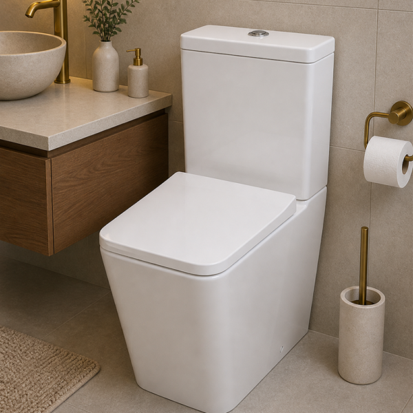 WC complet Tesso carré blanc P1101b – Sanitaire design épuré et robuste