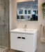 Meuble salle de bain blanc brillant 60 cm Kavala fixation murale design moderne