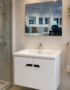 Meuble salle de bain blanc brillant 60 cm Kavala fixation murale design moderne