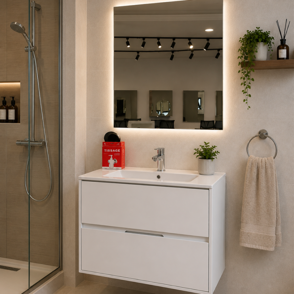 Meuble salle de bain 60 cm Teka blanc glossy