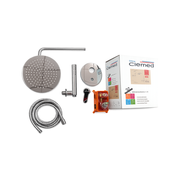 Kit De Douche Encastre Chrome Rond Clemed Cls05r