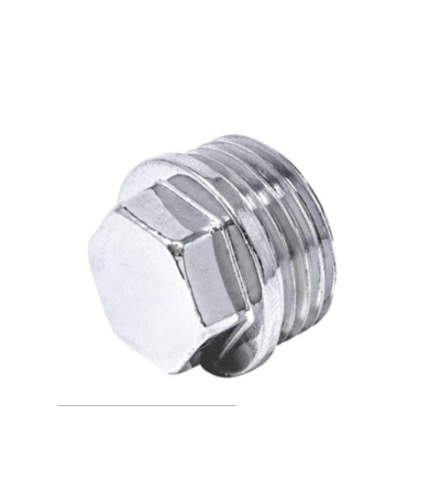 Bouchon 1/2 chrome finition brillante pour robinetterie et plomberie sanitaire professionnelle