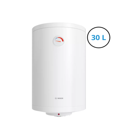 Chauffe-eau électrique Bosch 30L blanc compact pour installation sanitaire professionnelle