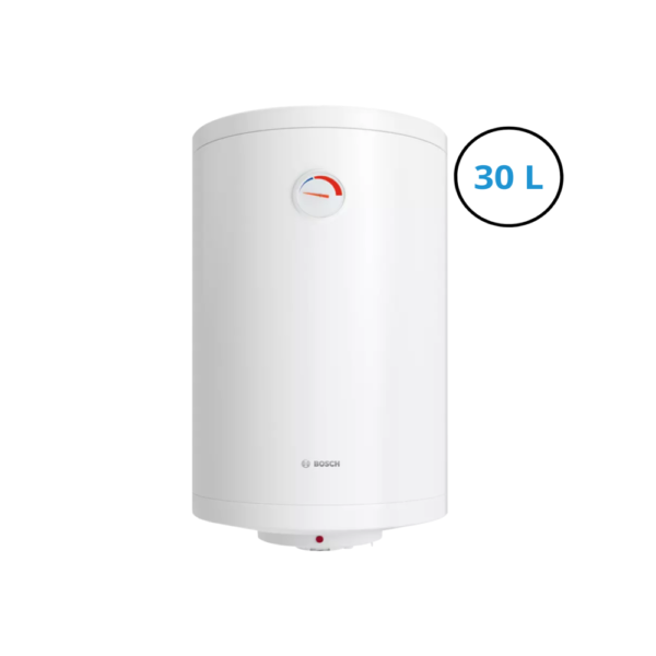 Chauffe-eau électrique Bosch 30L blanc compact pour installation sanitaire professionnelle