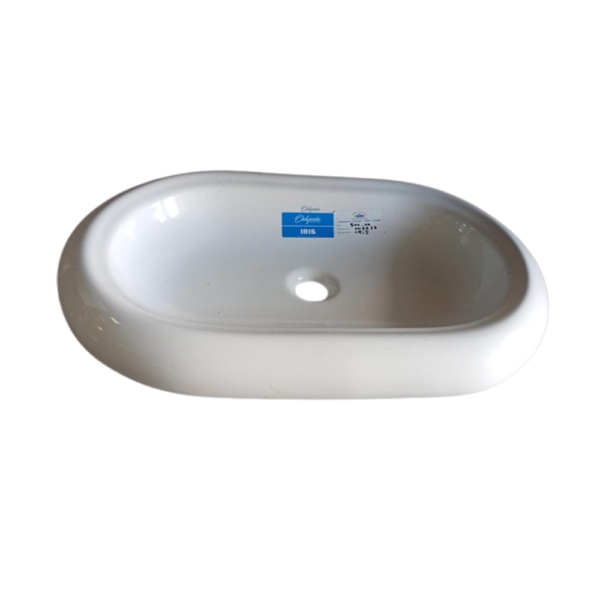 Vasque A Poser Oval Iris Blanc Brillant