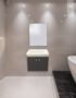 Meuble salle de bain INMAA 50x36 - Meuble mural INMAA 50x36 cm finition gris brillant pour salle de bain, installation murale compacte