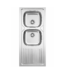 Evier 1.20 x 50 Rodi acier inoxydable, vue de face, dimensions optimales pour cuisines spacieuses