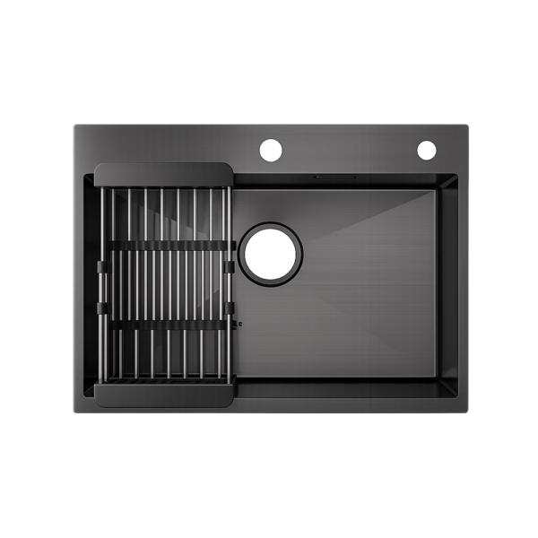 Evier 60 X 45 Encastre Avec Mitigeur Noir Bsim