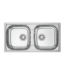 Evier Rodi Duo Carre 78x43,5 cm design carré noir ou inox pour cuisine moderne