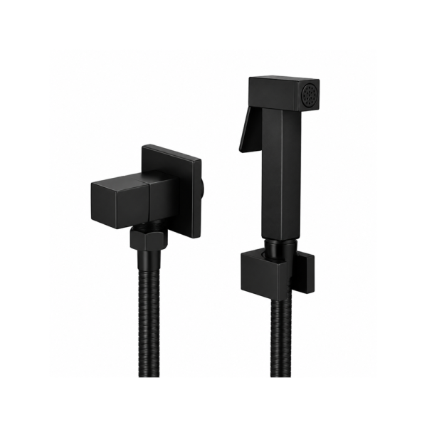 Shattafa WC Panam noir carré avec robinet ZR-301-13