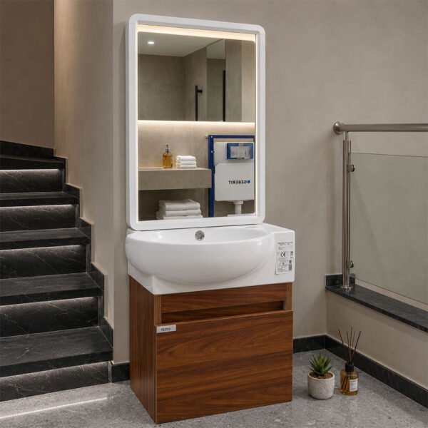Meuble De Salle De Bain 45*28 Noyer