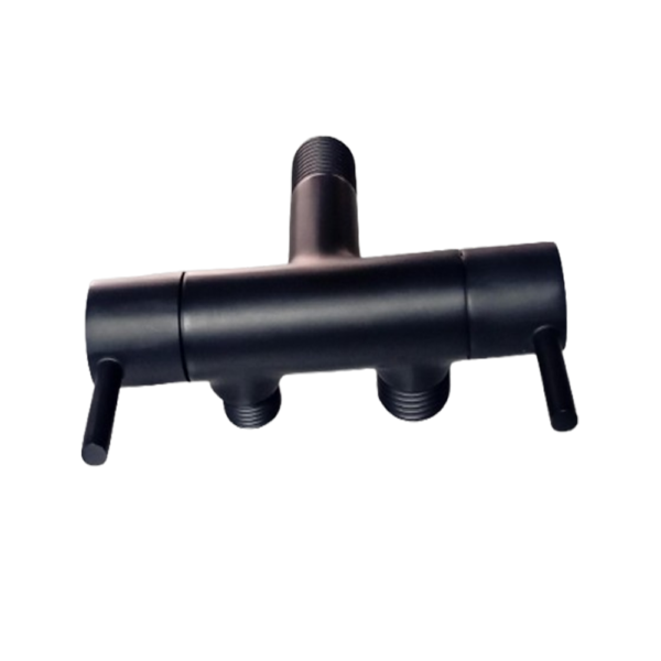 Robinet Equerre Double Noir 1/2 X 3/8 Cjv3126 Vsa
